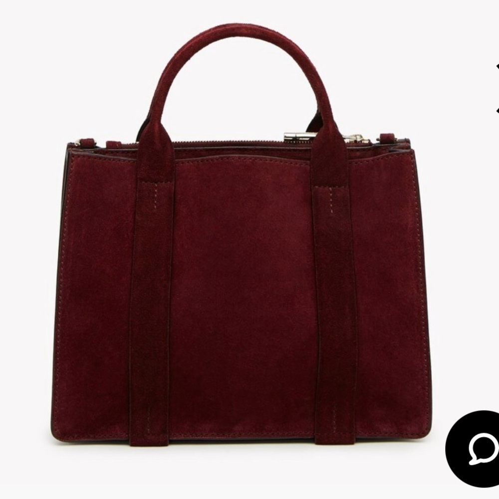 VGUC - THEORY BURGANDY MINI WEST BAG IN SMOOTH CALF - Picture 2 of 4